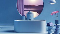 Eine freistehende Badewanne